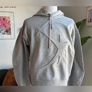 H&M & Mugler Star Motif Hoodie Light Gray Men's sz M.